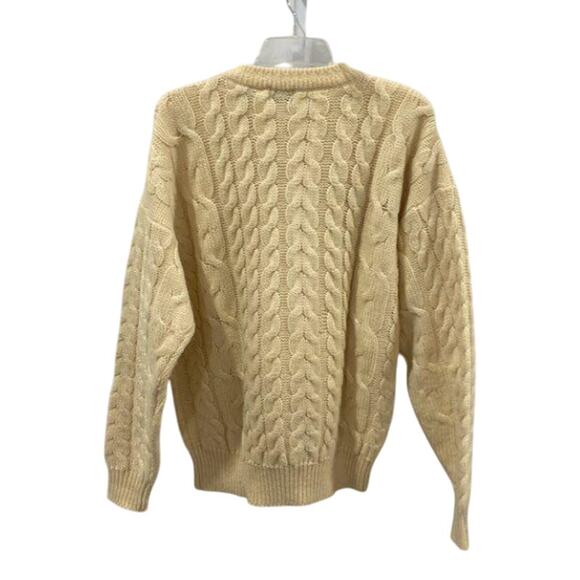 Structure 100% Wool Cable Knit Sweater – Size XL – Vintage Beige - Picture 3 of 4
